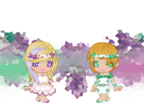 Gemstones Adoptables:Amethyst and Emerald 1/2 OPEN