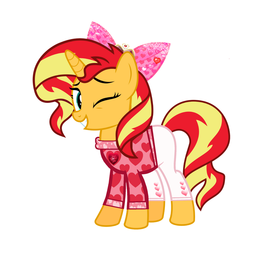 Sunset Shimmer wearing her Valentine day outfit by lizzmcclin on DeviantArt