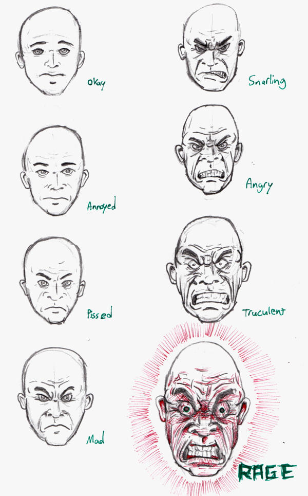 The Eight stages of RAGE by Masteronin on DeviantArt