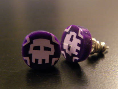 8-bit Skull Earrings