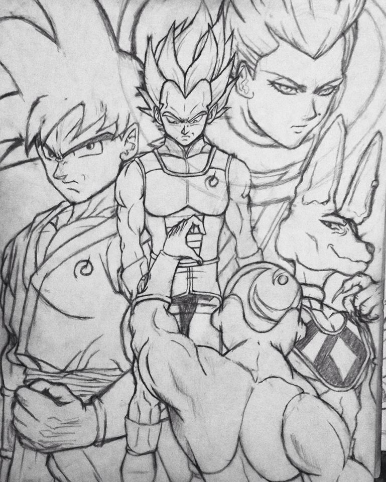 Fukkatsu No F: Ssj GOD Vegeta Vs Frieza sketch P3