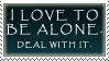 To be alone stamp