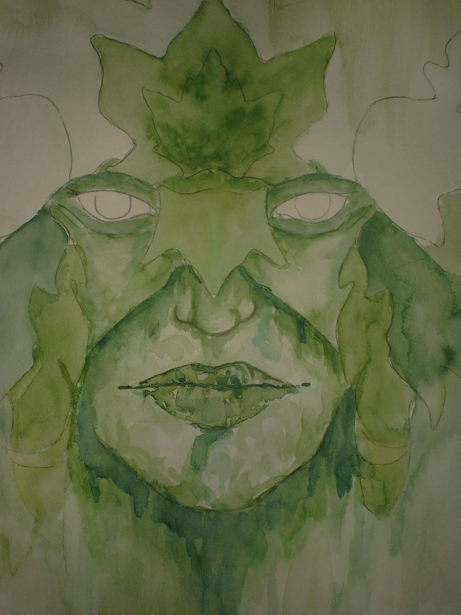 Green Man Painting WIP