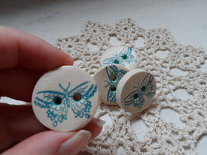 Blue Butterfly Buttons