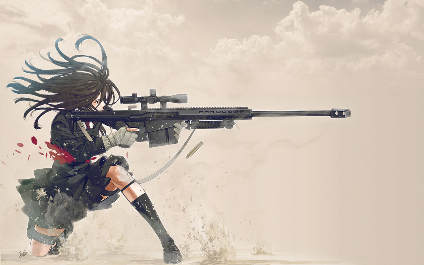 Sniper Schoolgirl Wallpaper 02