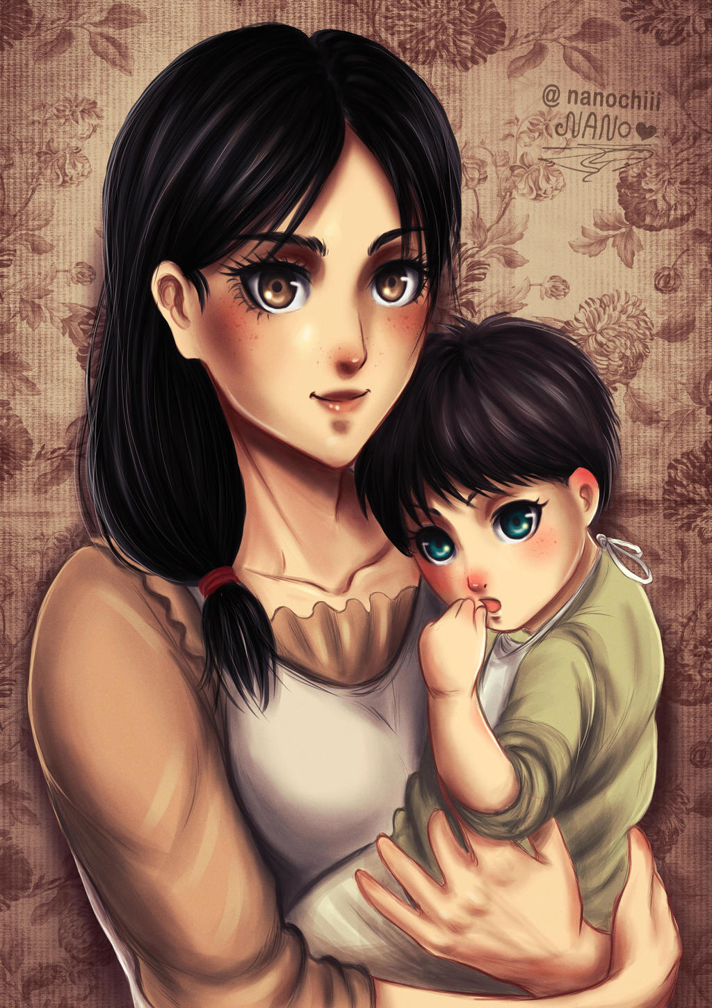 Carla Jaeger and Baby Eren by Nanochiii on DeviantArt