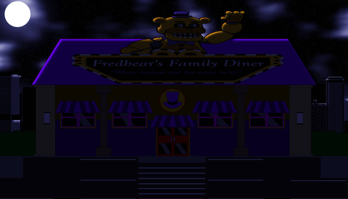 Fredbear's Family Diner Exterior Night by Tom17ha on DeviantArt