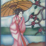 Geisha Stained Glass