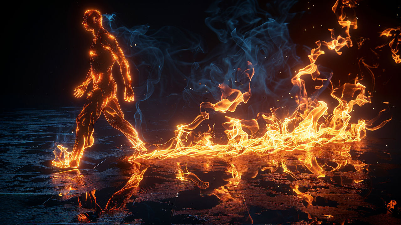 Man Shape Fire TeeJay man made of fire walking by cTeeJay on DeviantArt