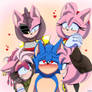 Sonic and four Amys (Sonamy)