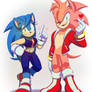 Sonica and Aiden (Sonic Genderbend)