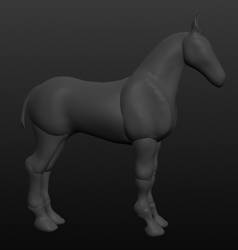 Horse Model 3D Digital Sculpture WIP