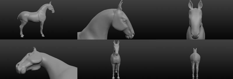 Horse sculpt (digital) multiple view