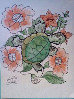 Turtle watercolor card