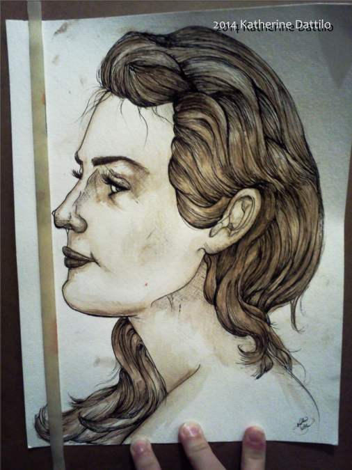 Sepia Girl Side Portrait