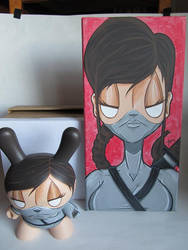 Custom 8 inch ninja girl, grey