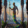 THE SACRED POOL -NAGA PAINTING