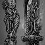 Cybernetic Blade and Gauntlet Concept Sheet