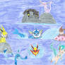 Eevee and Evolutions Water Fun