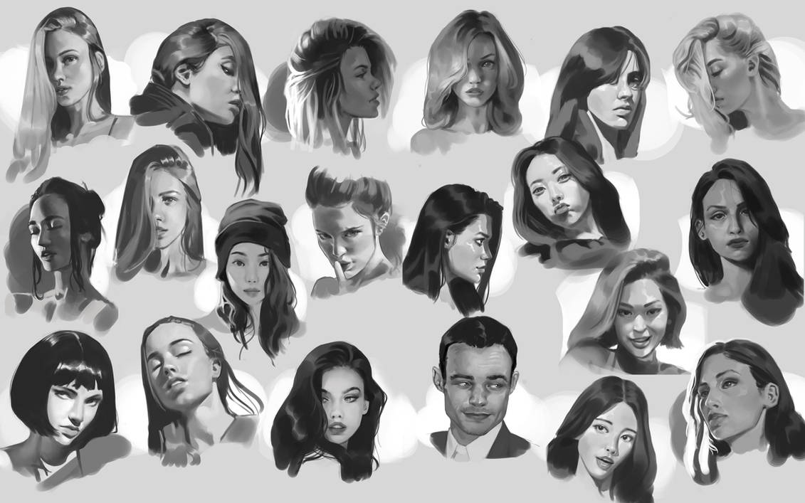 100 faces challenge part 1 by kostartt on DeviantArt
