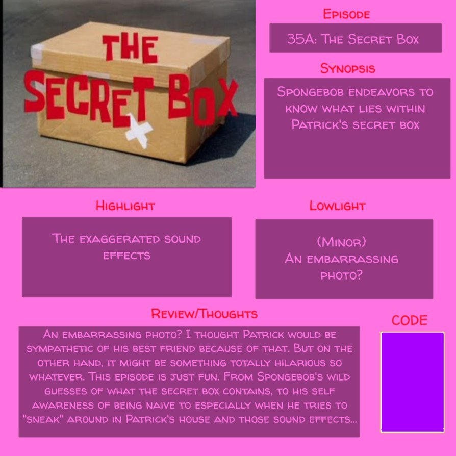Spongebob Episode 35A (S2 E28) THE SECRET BOX by VengefulVulpine on ...