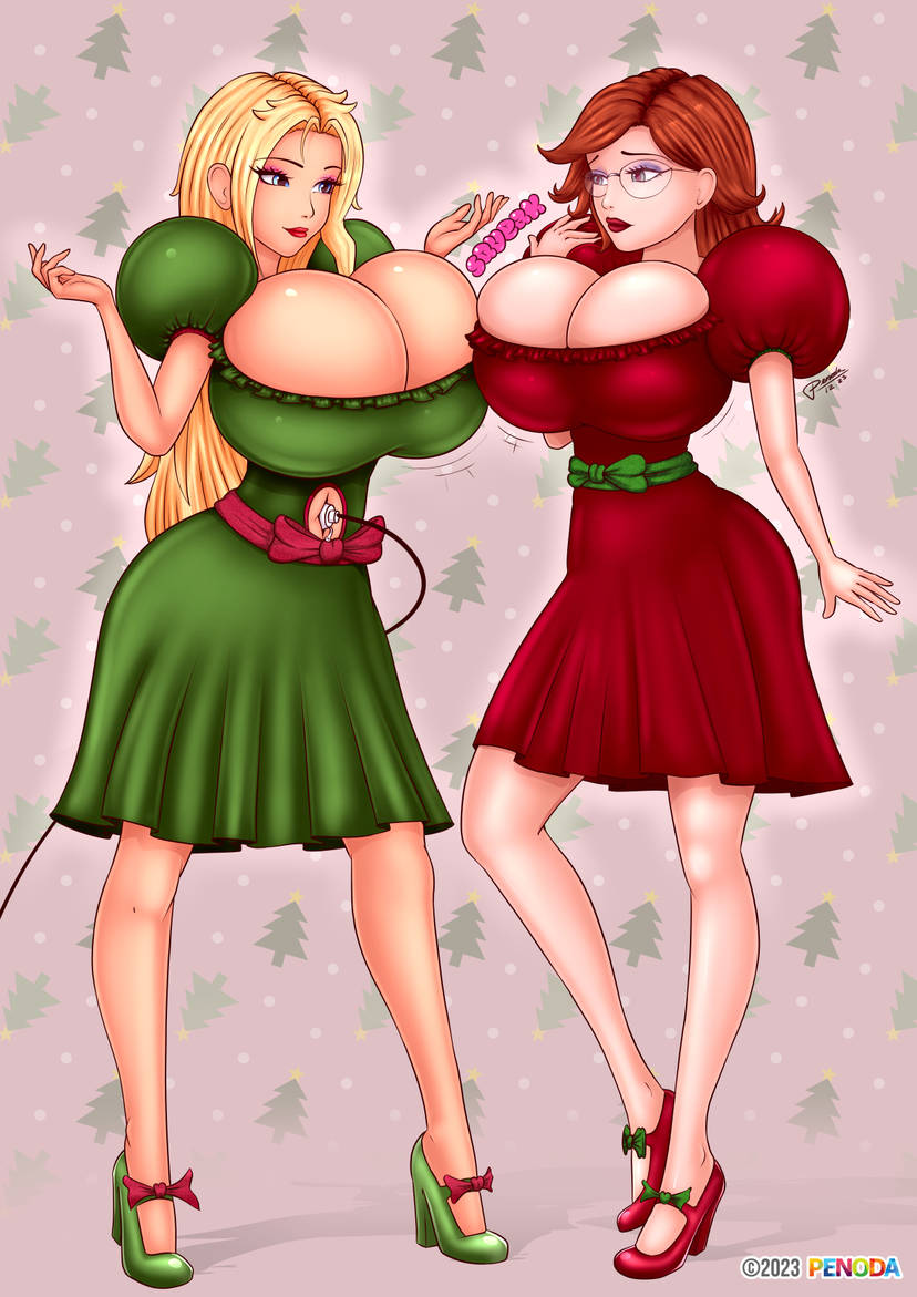 Josie and Vicky at Christmas