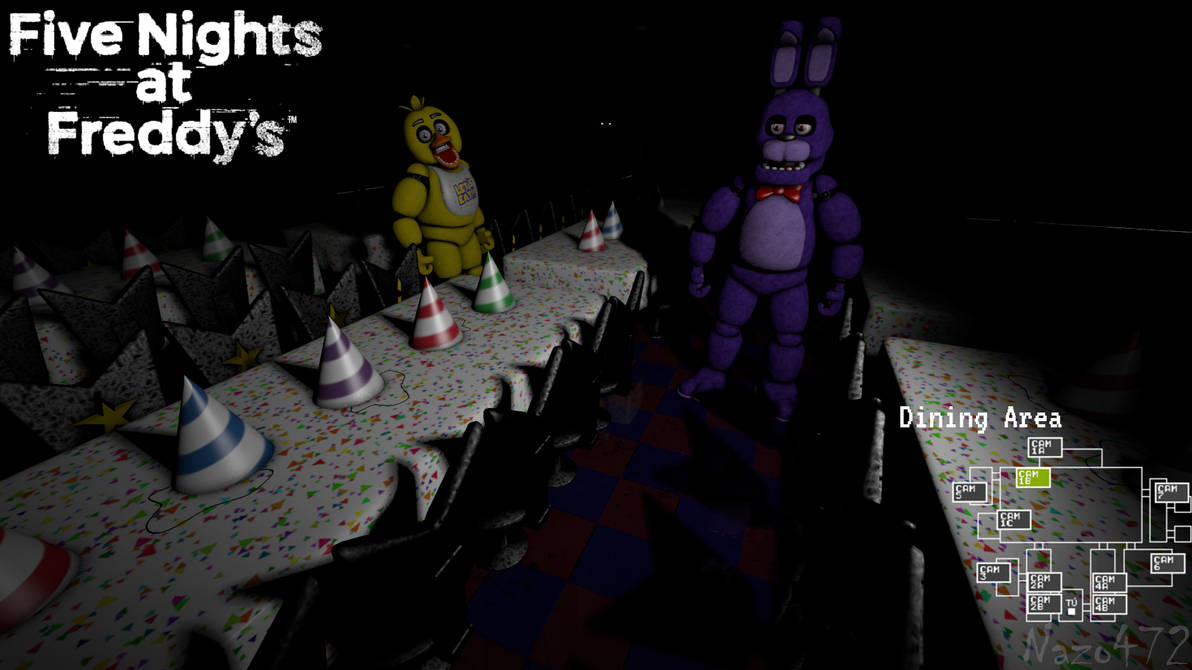 An edit of what I think the fnaf 1 restaurant looked like. My the camera's  layout is inaccurate. : r/fnaftheories