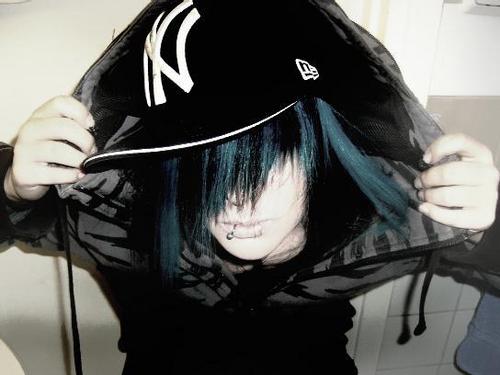 emo blue hair