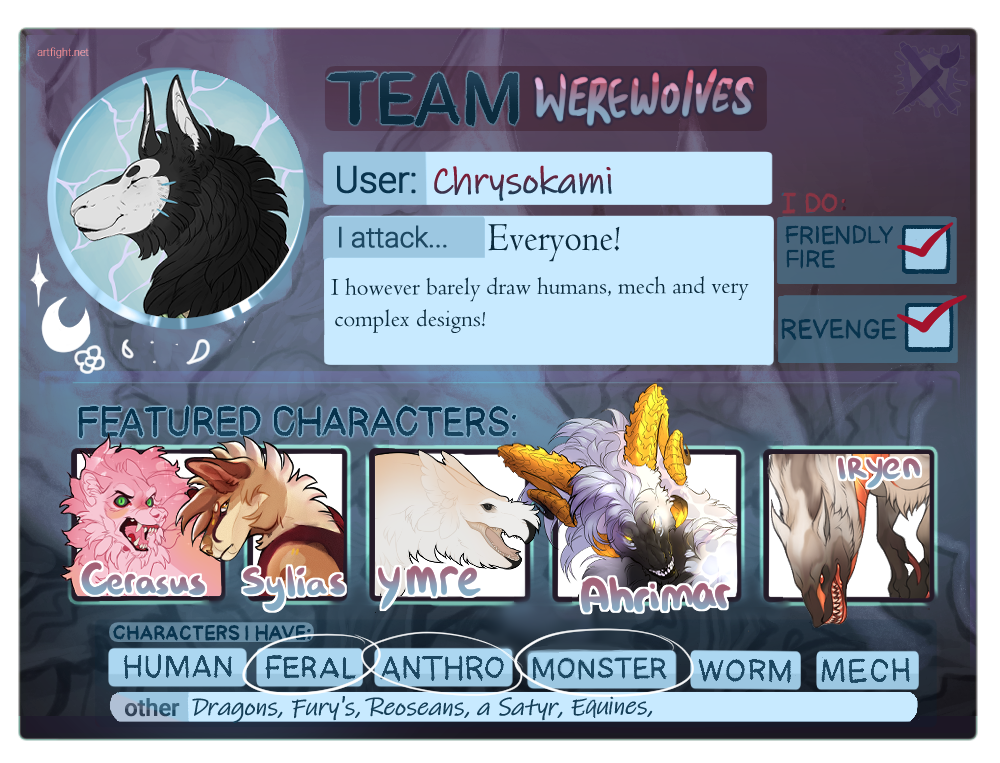 Artfight 2025 Going Feral! by Chrysokami on DeviantArt