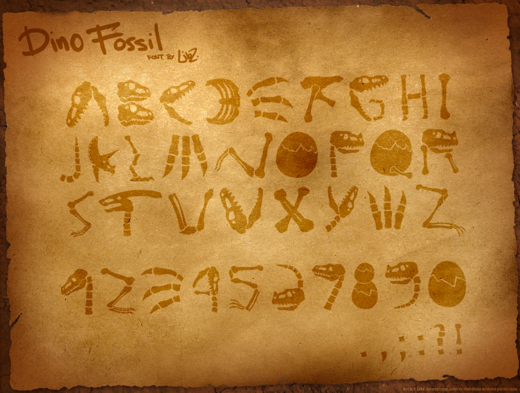 dino fossil font