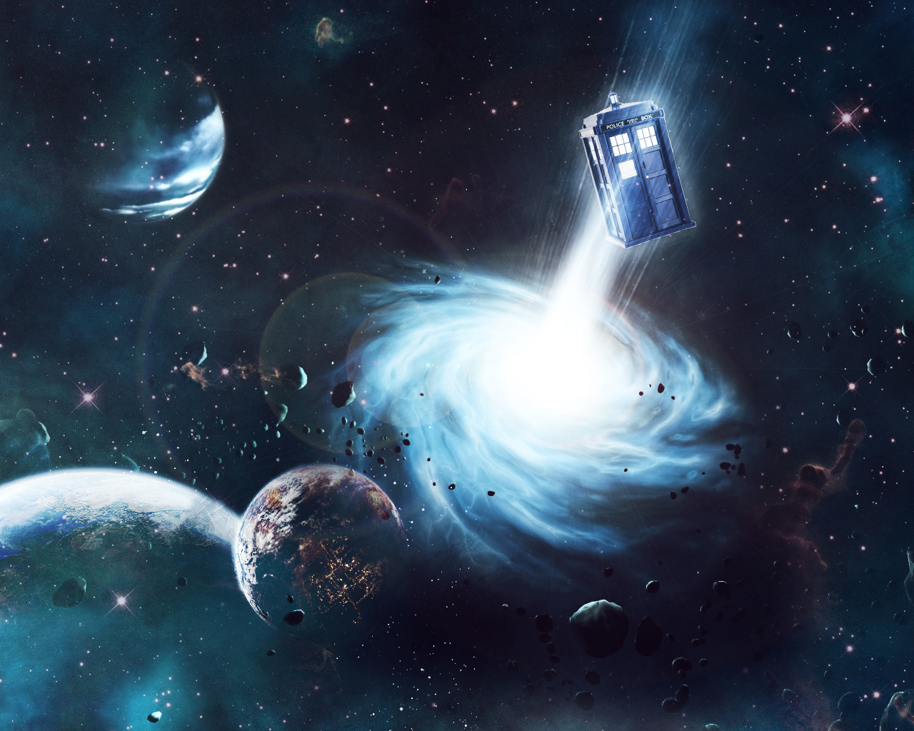 TARDIS in Space Wallpaper