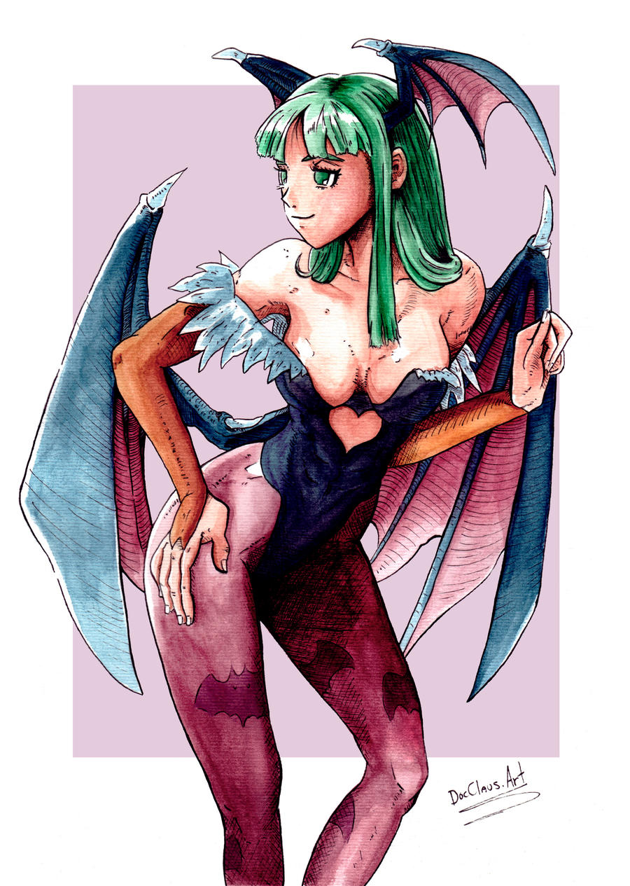 Morrigan Colors Morrigan from Darkstalkers water color by DocClausArts on DeviantArt