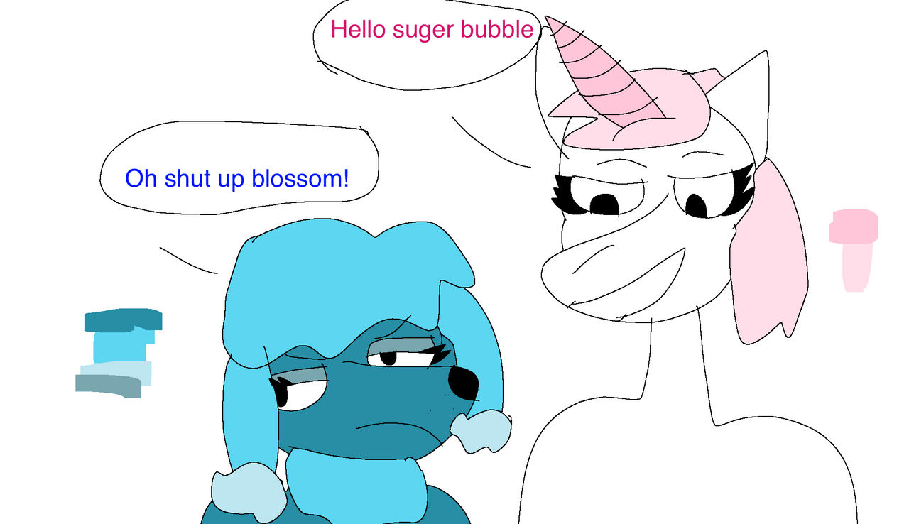 Regular Show Mlp Deviantart Regular show Bubbles the blue dog blossom the pony by marytook on ...