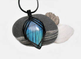 Wire wrapped Labradorite necklace