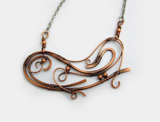 Wire wrapped copper necklace