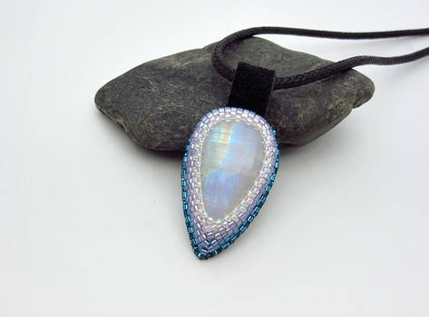 Rainbow Moonstone beaded necklace