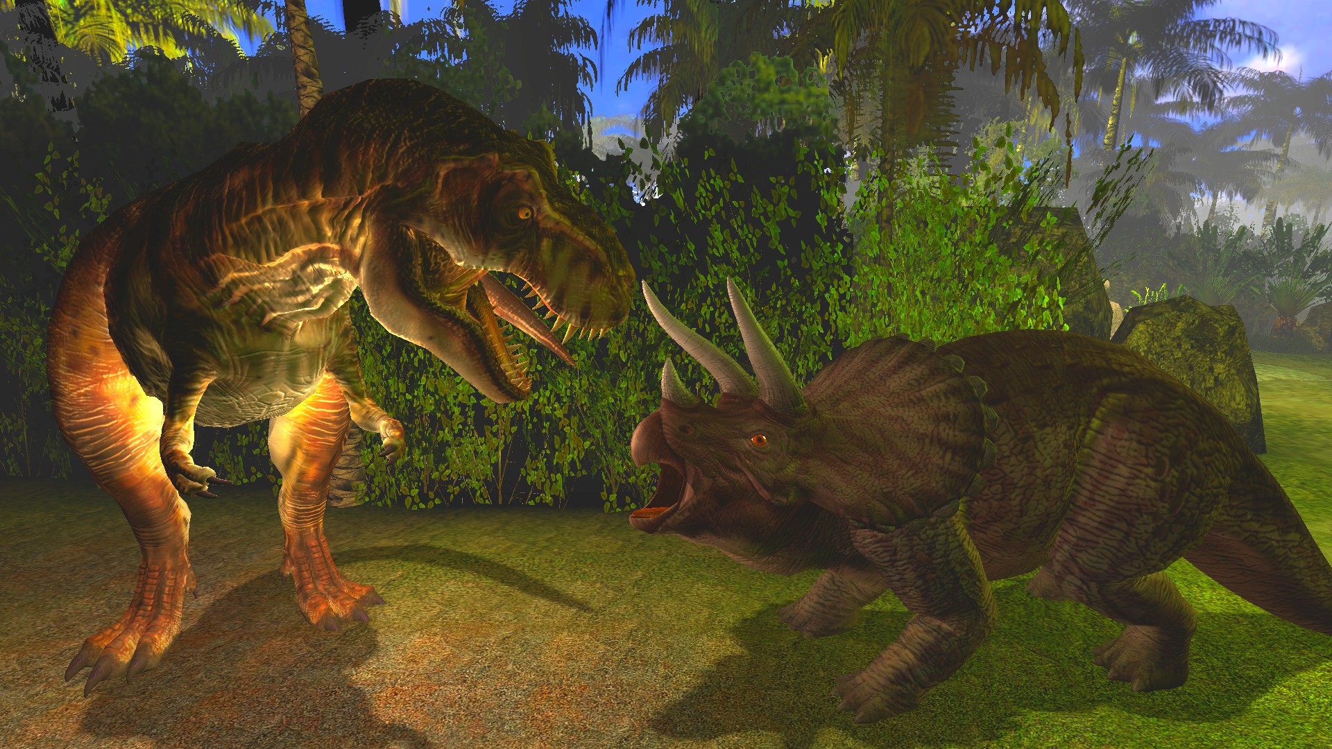 Tyrannosaurus Rex Vs Triceratops And Ankylosaurus