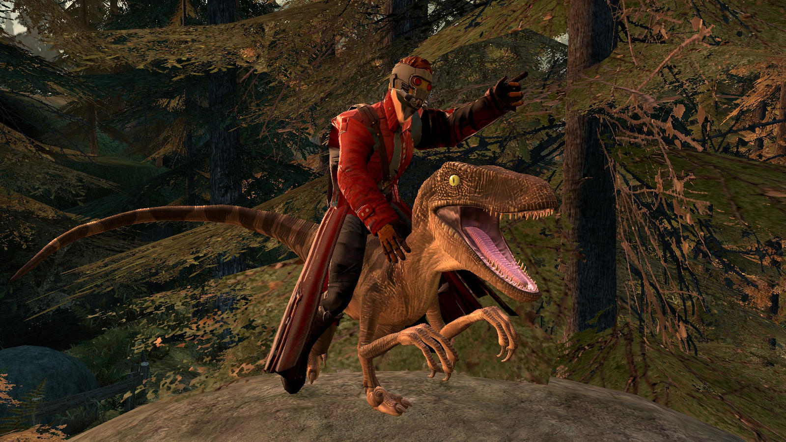 Starlord rides a Velociraptor by kongzillarex619 on DeviantArt