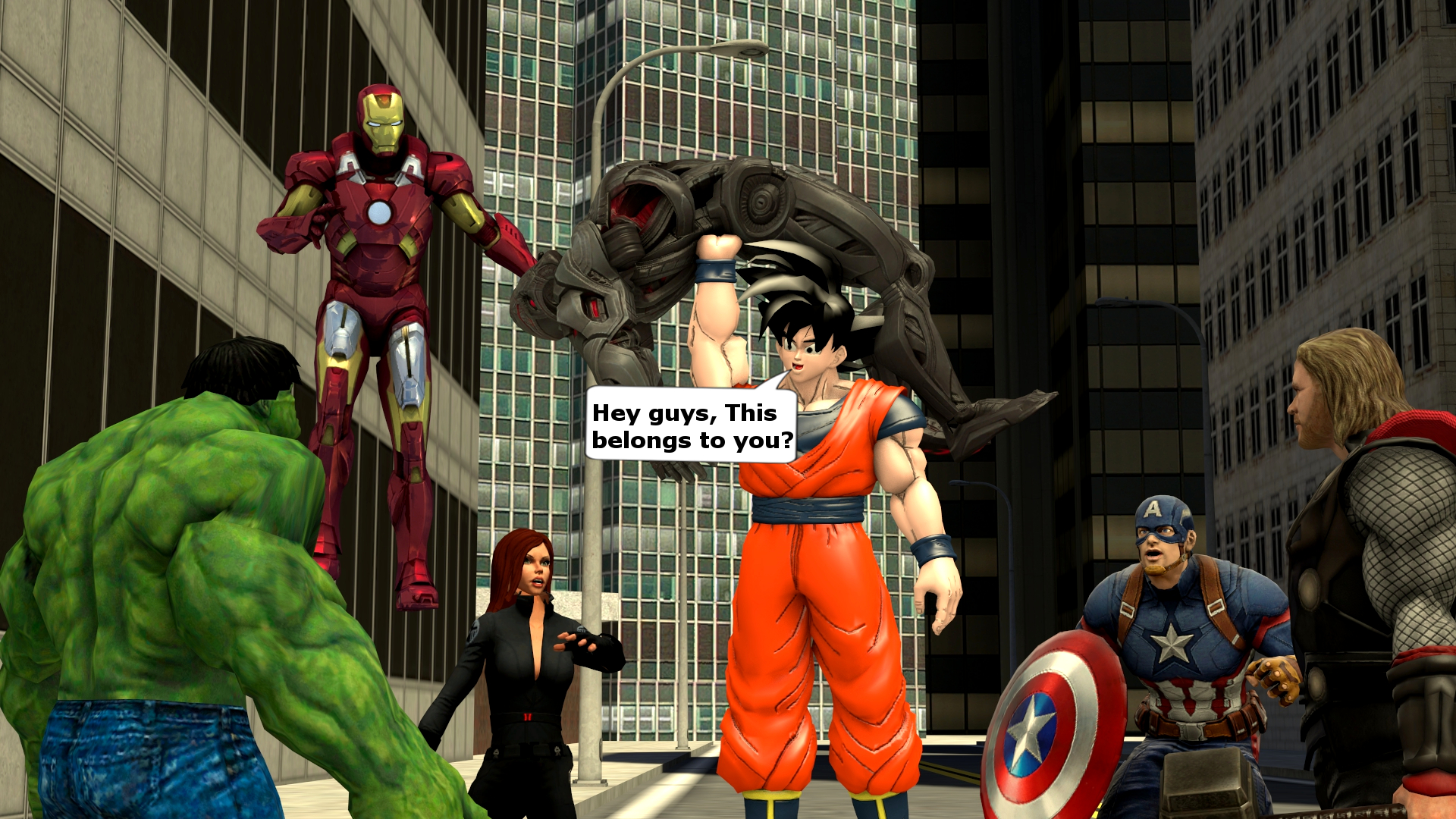 Goku meets the Avengers by kongzillarex619 on DeviantArt Goku meets the Avengers by kongzillarex619 on DeviantArt
