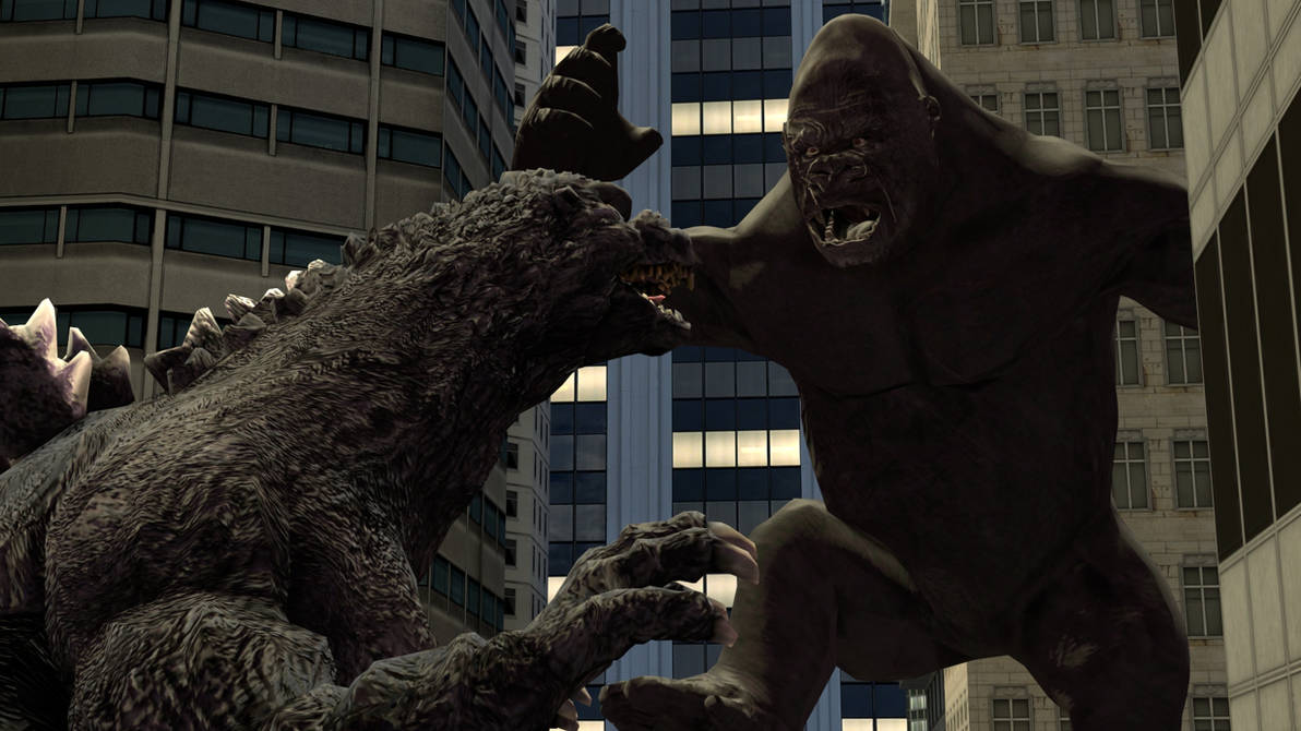 Godzilla vs King Kong by kongzillarex619