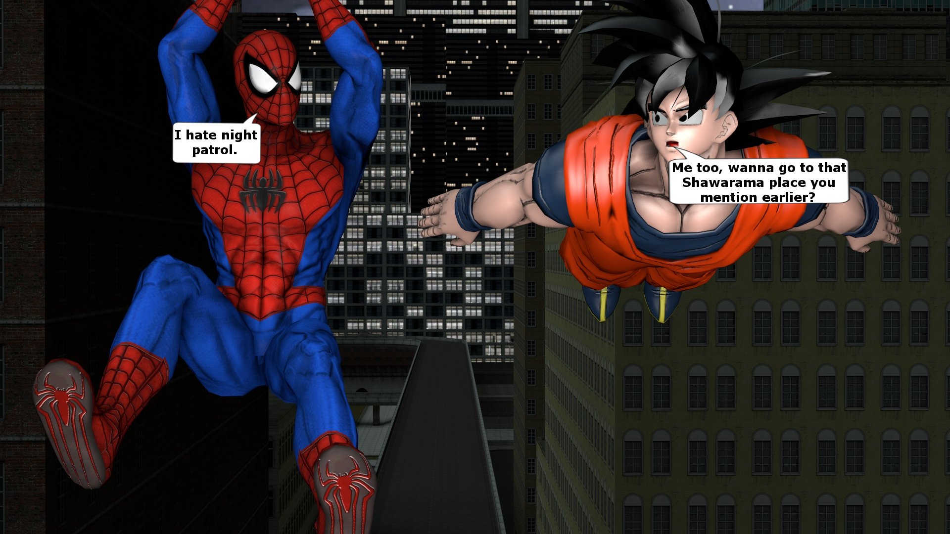 Spider-Man and Goku searching for crime by kongzillarex619 on DeviantArt