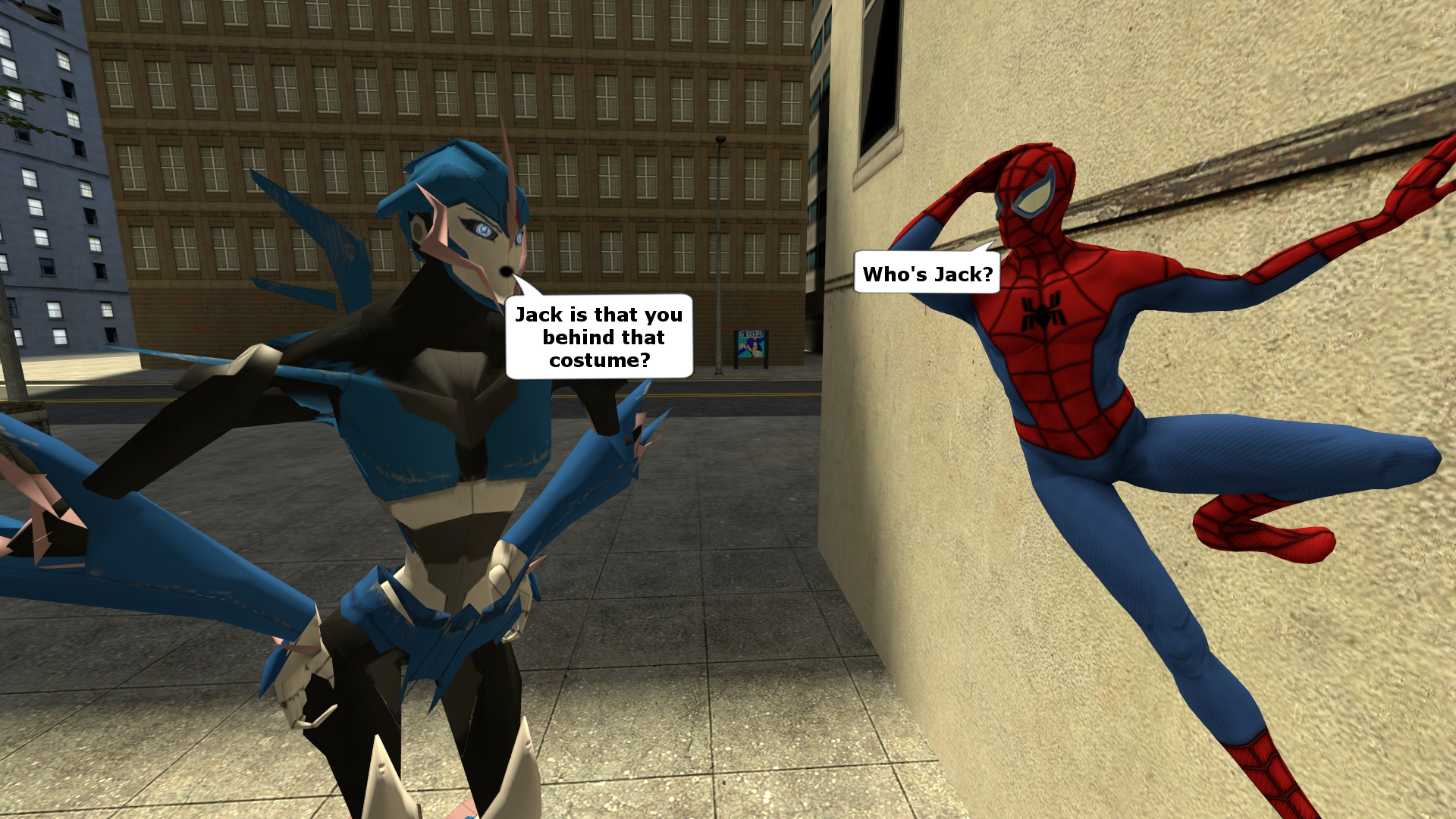 Arcee confuses Spider-Man for someone else