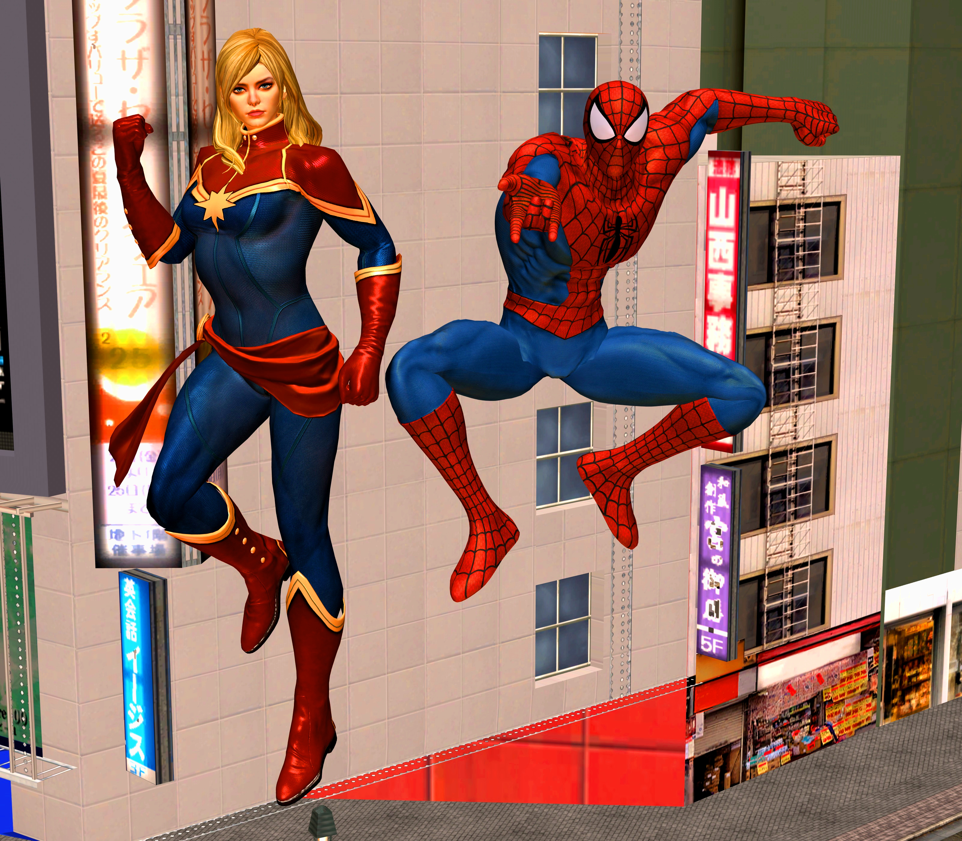 Captain Marvel and Spider-Man team up by kongzillarex619 on DeviantArt