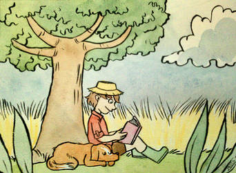 Reading under a tree