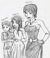 Selina, Helena, Damian Wayne