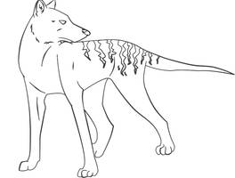 Thylacine line-art