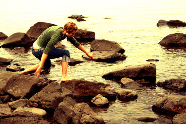 Chloe Throwing Rocks Rock Throwing. by WPetersonPhotography on DeviantArt