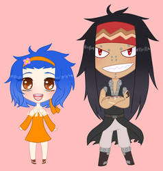 Chibi Levy and gajeel