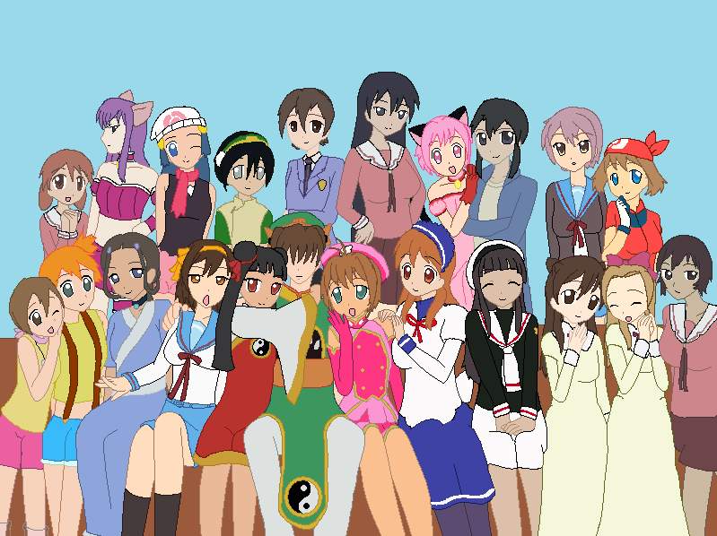 Anime Girls And One Boy Base By Cardcaptorkatara On Deviantart Anime Girls And One Boy Base By Cardcaptorkatara On Deviantart