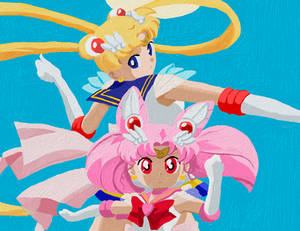 Sailor Moon and Mini Moon